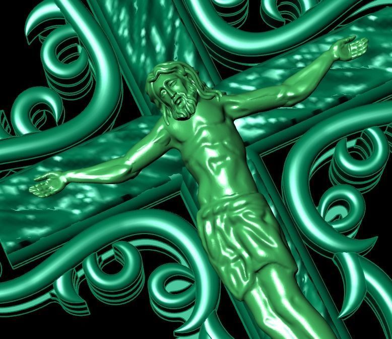 Cross pendant 3D print model_4