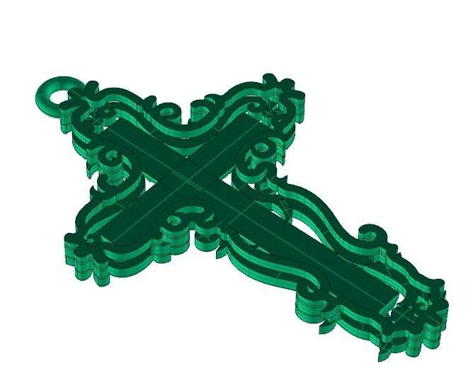 Cross pendant 3D print model_18