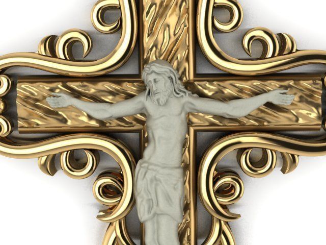 Cross pendant 3D print model_2