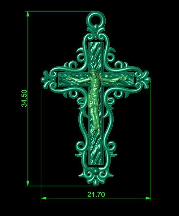Cross pendant 3D print model_1