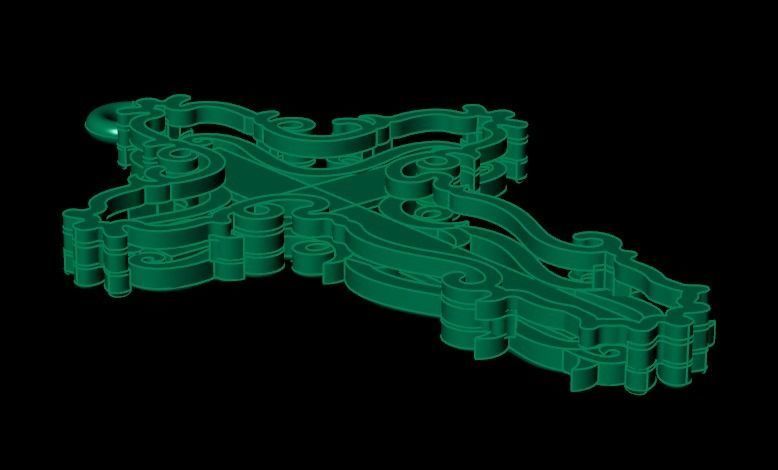 Cross pendant 3D print model_21