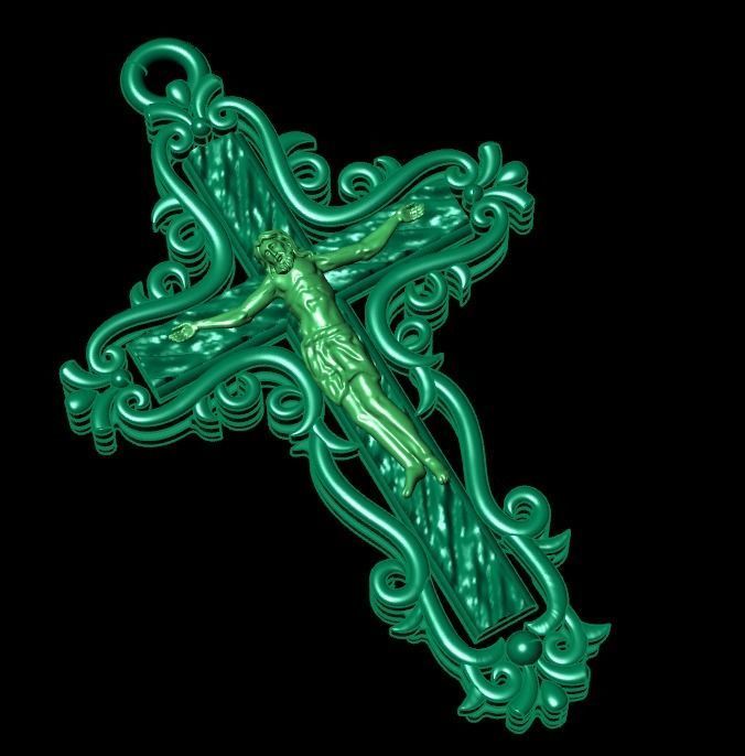 Cross pendant 3D print model_11
