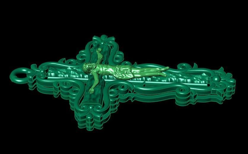 Cross pendant 3D print model_15