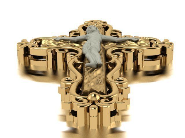 Cross pendant 3D print model_14