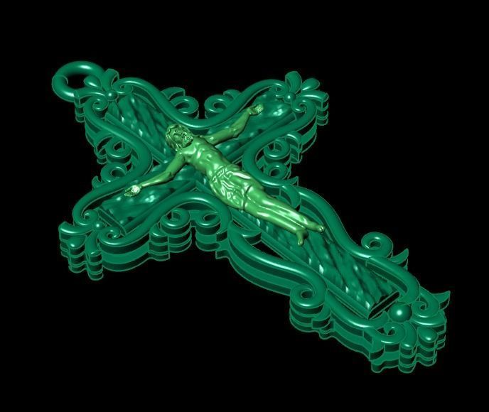 Cross pendant 3D print model_13