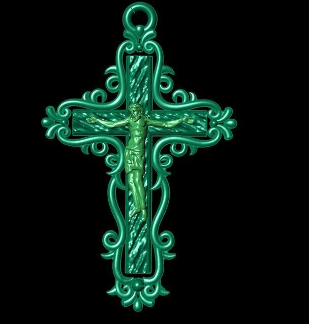 Cross pendant 3D print model_5