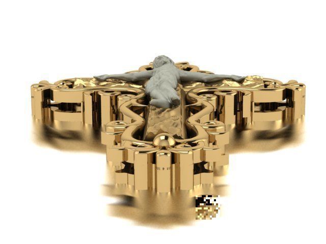 Cross pendant 3D print model_16