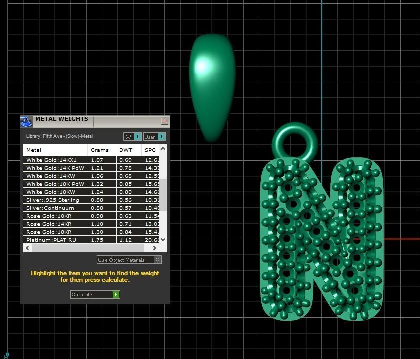 Model 531 Camber Initial N Letter Diamond Pendant 3D print model_14