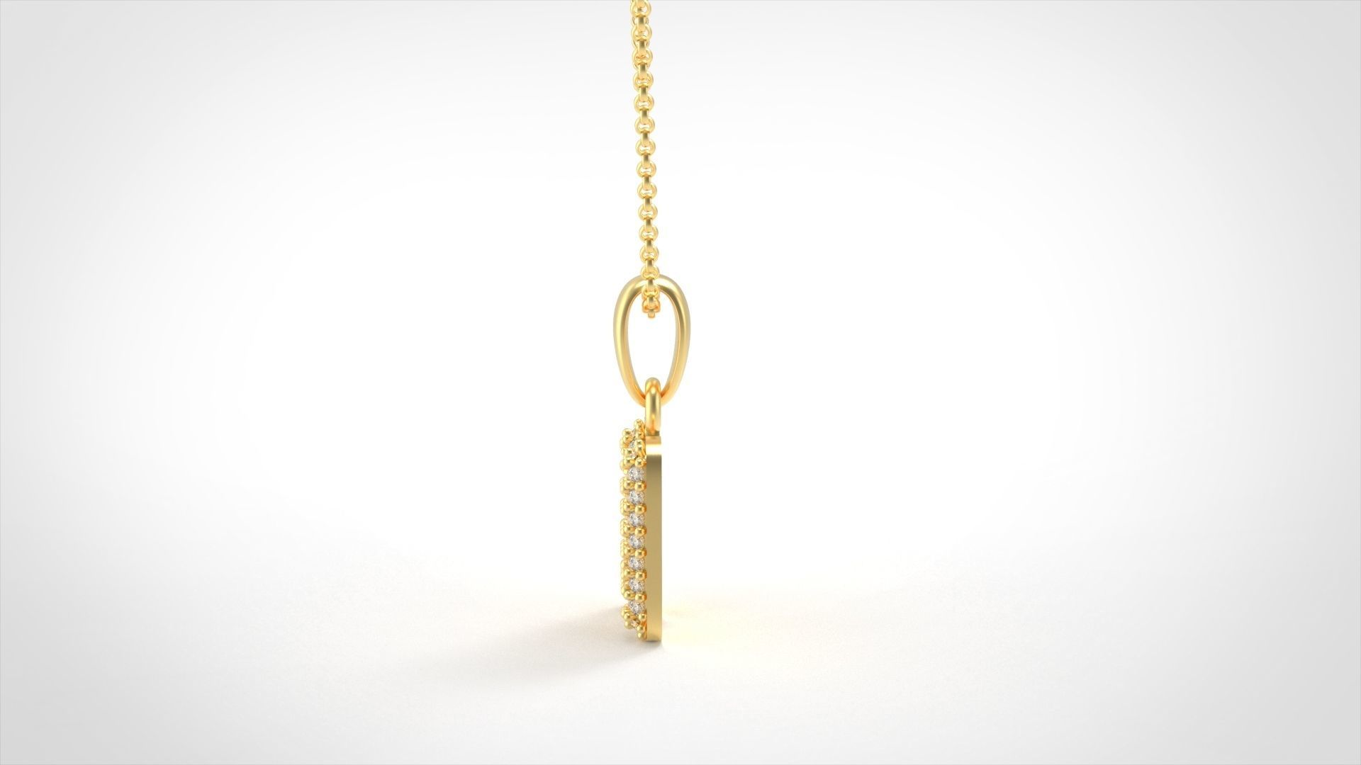 Model 531 Camber Initial N Letter Diamond Pendant 3D print model_3