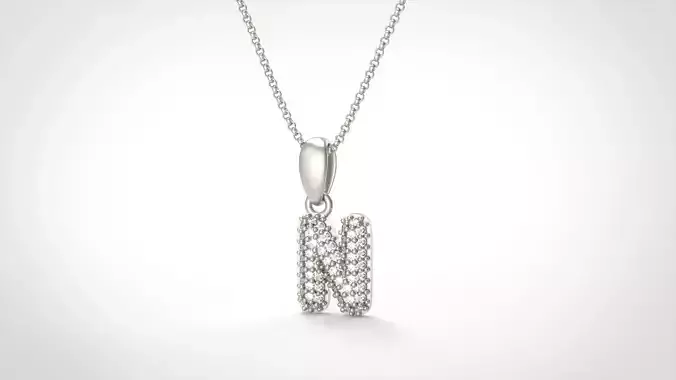 Model 531 Camber Initial N Letter Diamond Pendant 3D print model