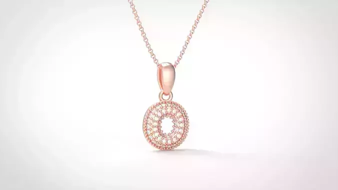 Model 532 Camber Initial O Letter Diamond Pendant 3D print model