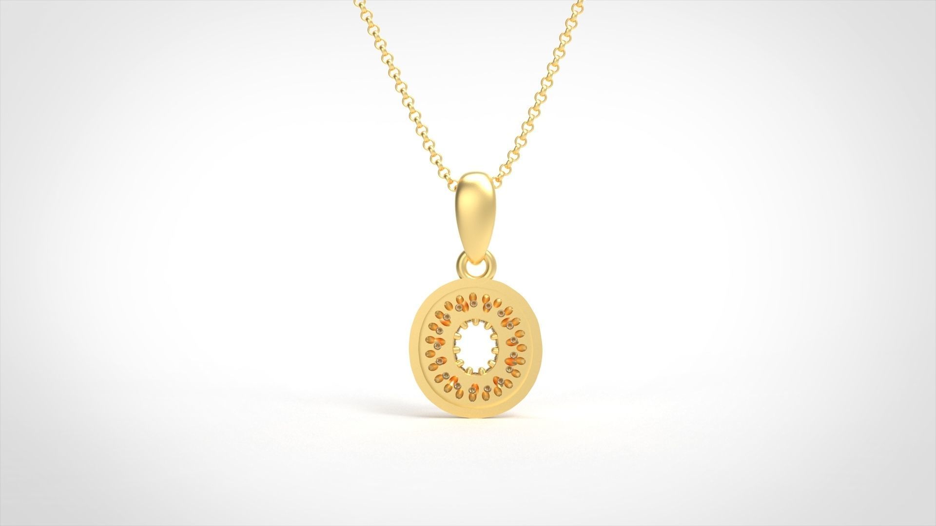 Model 532 Camber Initial O Letter Diamond Pendant 3D print model_5