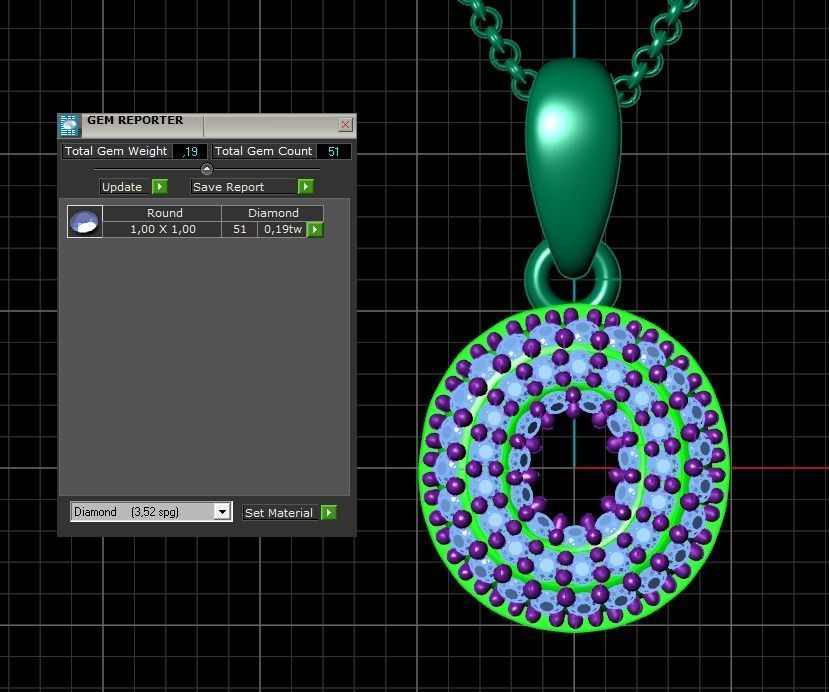 Model 532 Camber Initial O Letter Diamond Pendant 3D print model_12