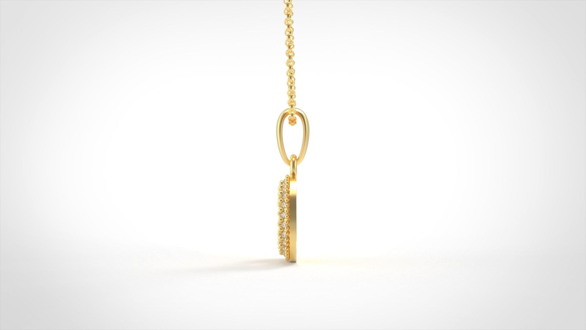 Model 532 Camber Initial O Letter Diamond Pendant 3D print model_4