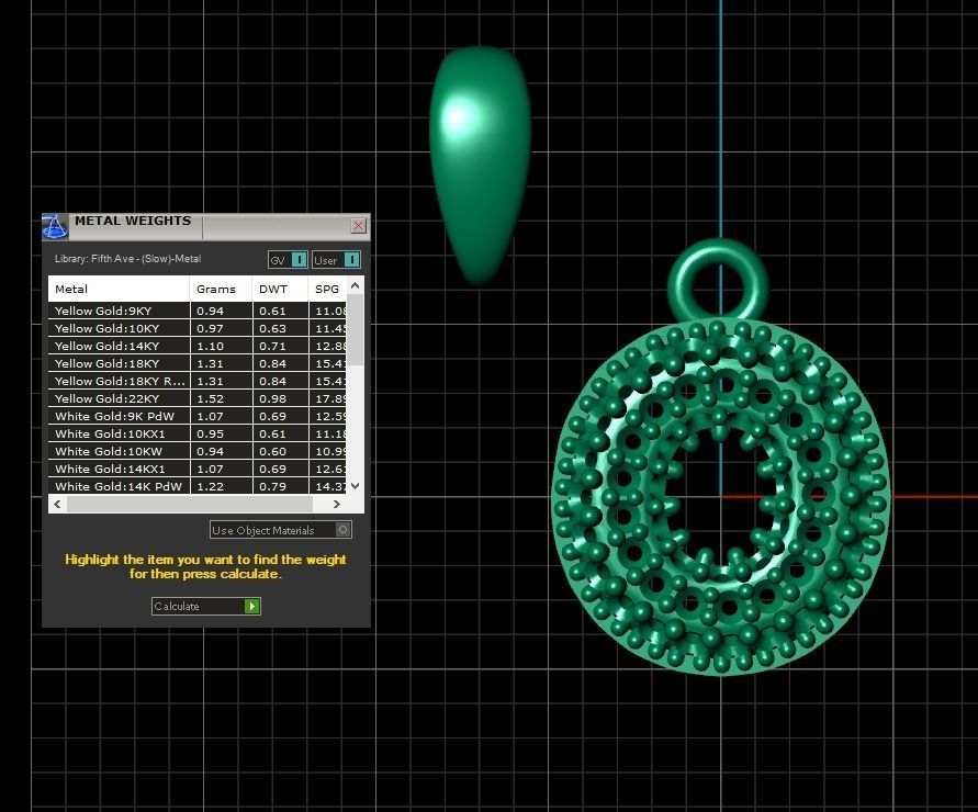 Model 532 Camber Initial O Letter Diamond Pendant 3D print model_13