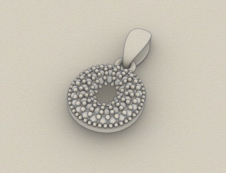 Model 532 Camber Initial O Letter Diamond Pendant 3D print model_10