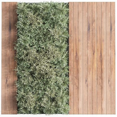FitoWall02 wooden board with plants 3D model