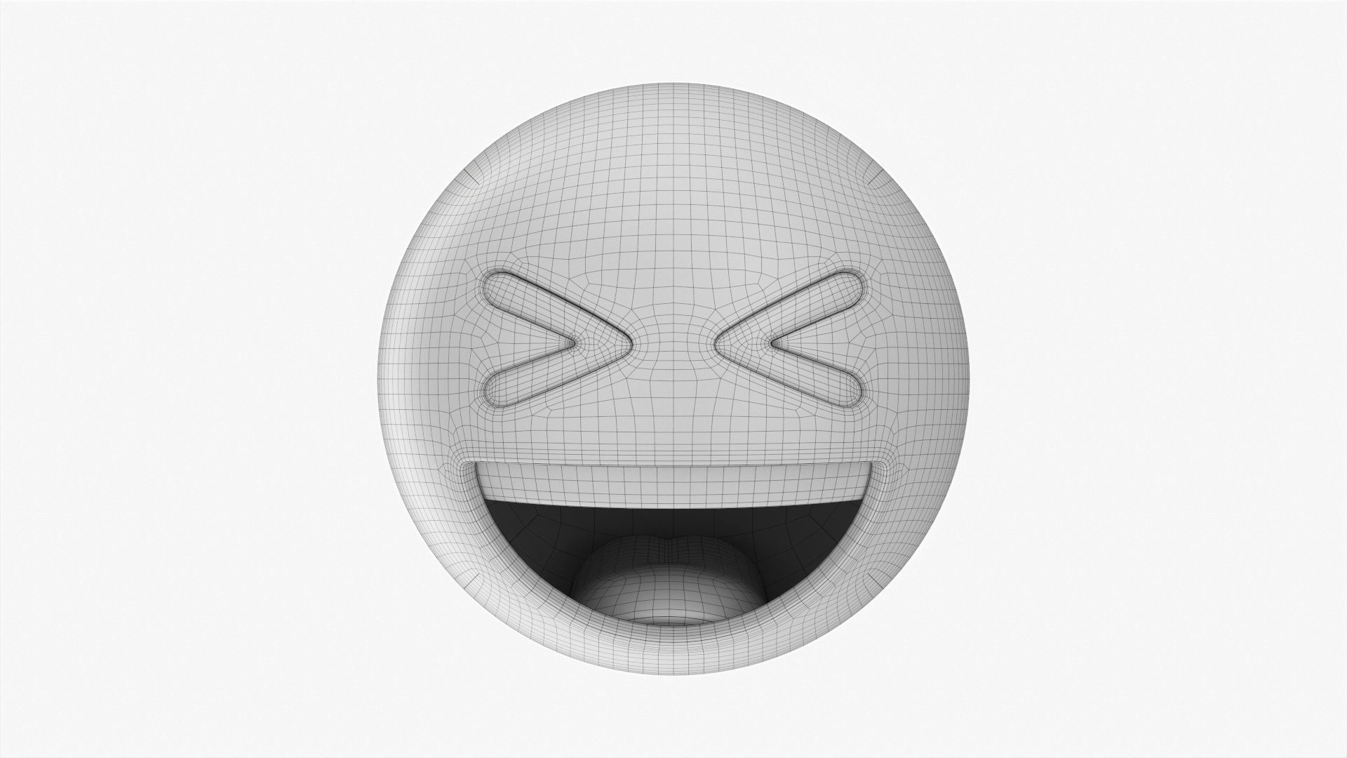 Emoji 018 White smiling with tightly closed eyes 3D model_5