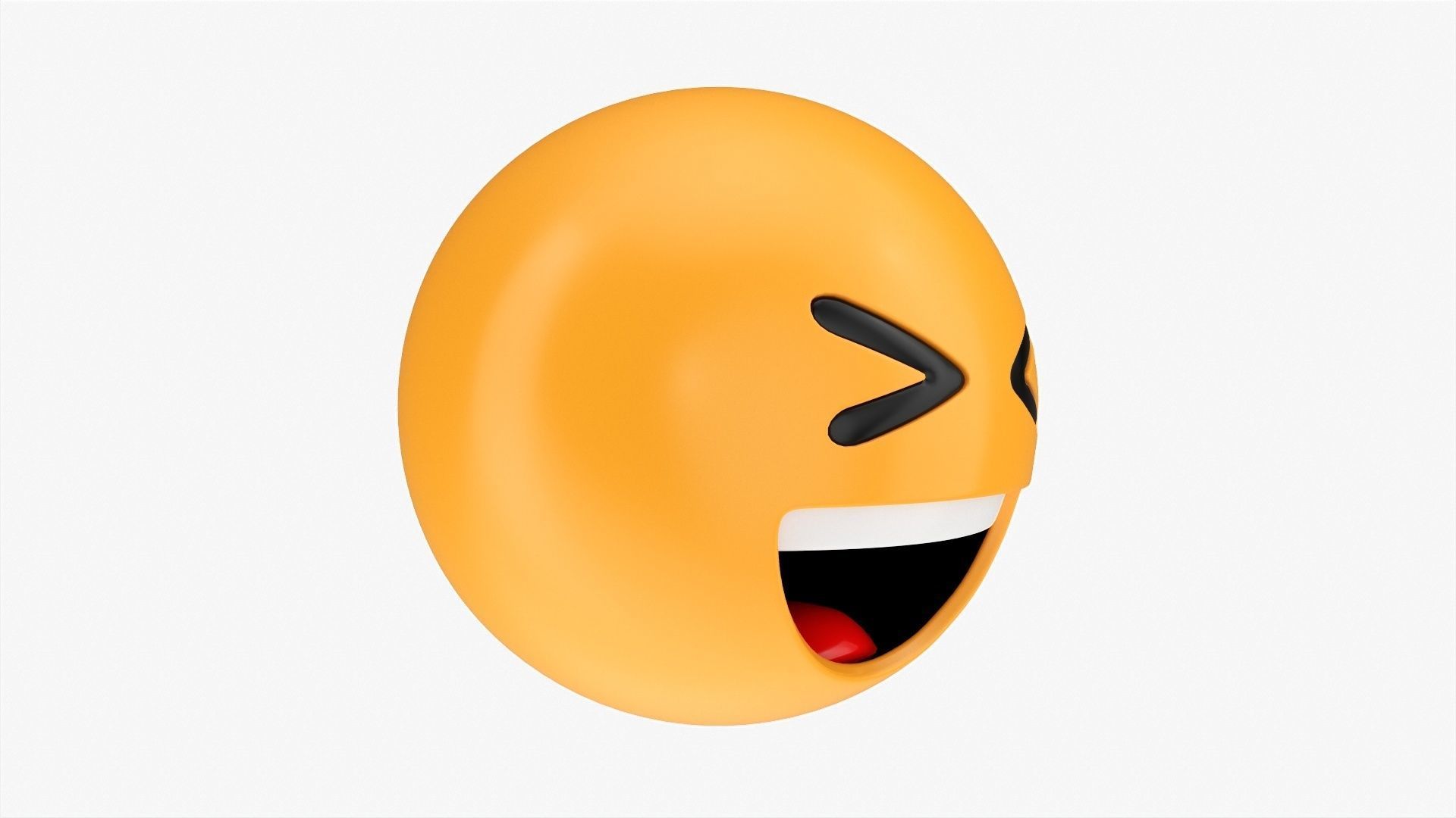 Emoji 018 White smiling with tightly closed eyes 3D model_1