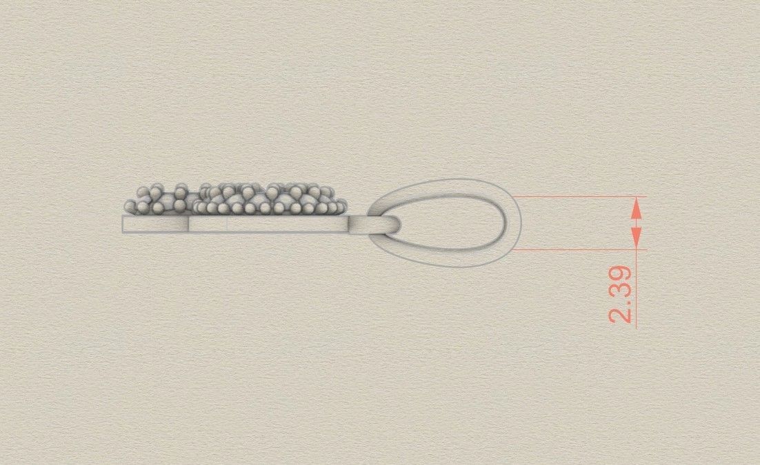 Model 533 Camber Initial P Letter Diamond Pendant 3D print model_8