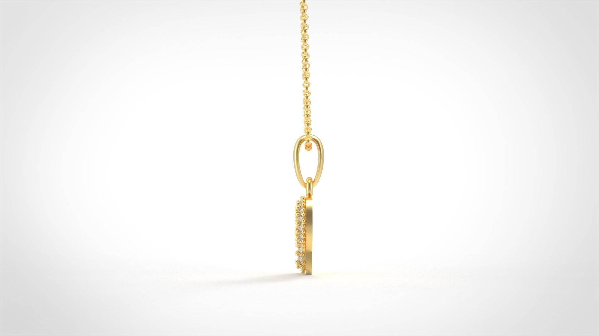 Model 533 Camber Initial P Letter Diamond Pendant 3D print model_2