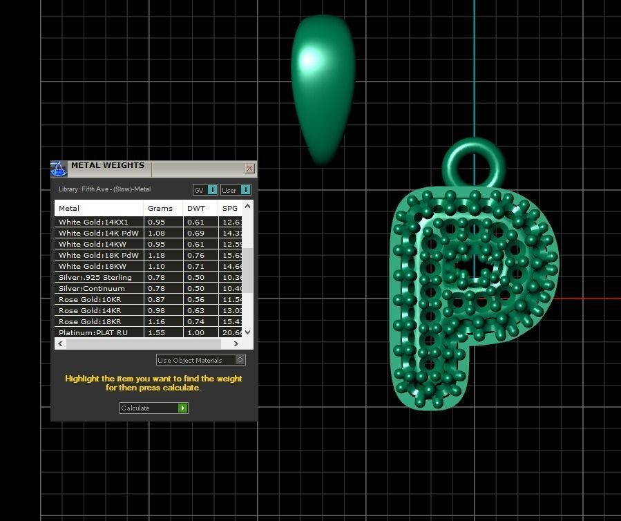 Model 533 Camber Initial P Letter Diamond Pendant 3D print model_14