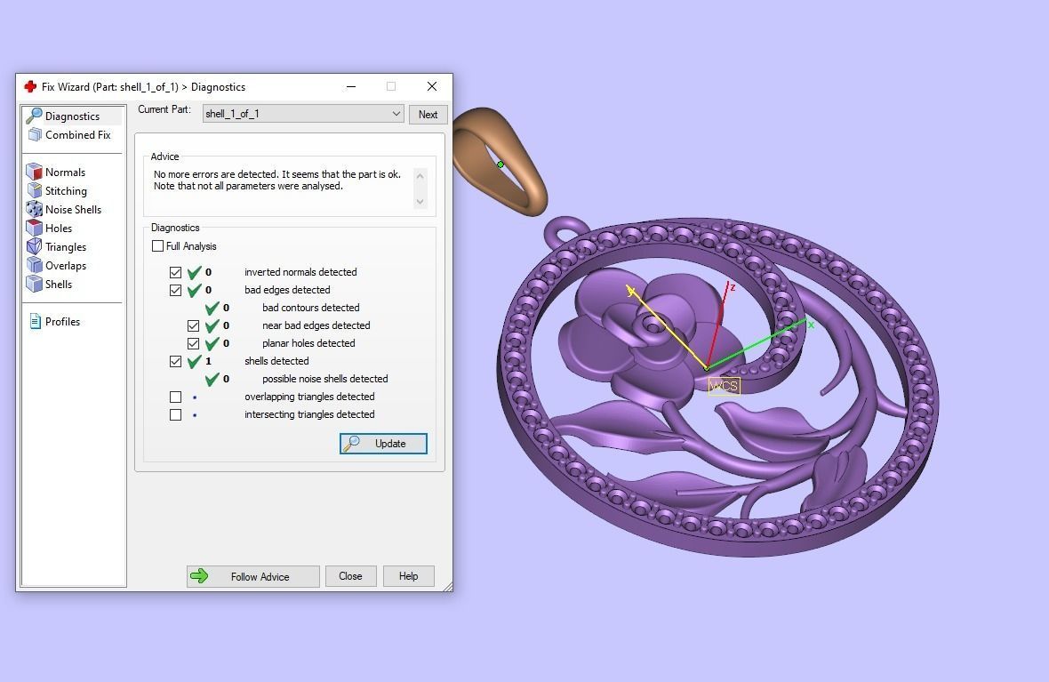 Pendant flower round gems 3D print model_12