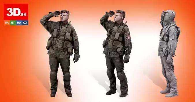 Cleaned 3D Body Scan Michael Howard Army Man Standing