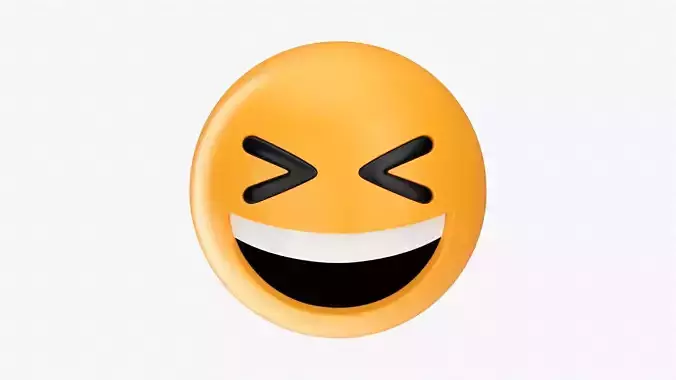 Emoji 019 White smiling with tightly closed eyes