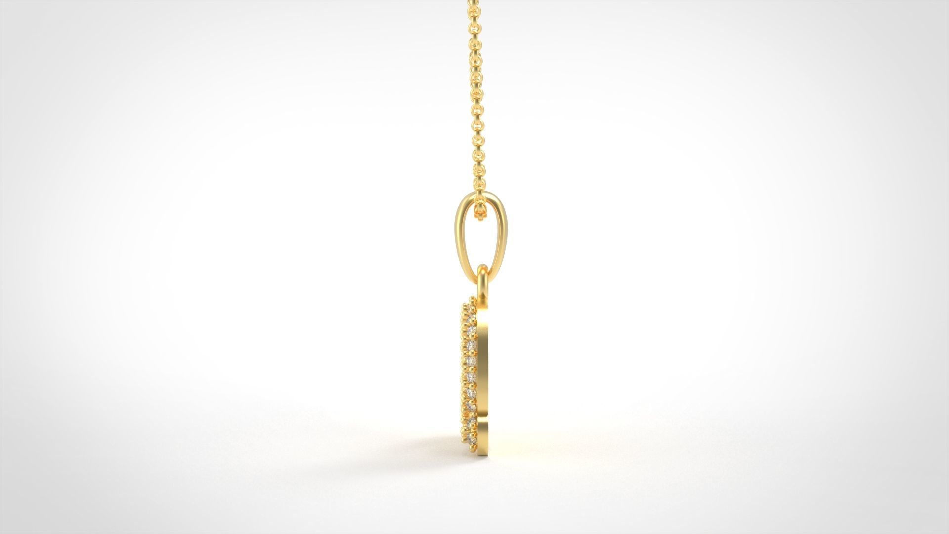 Model 534 Camber Initial Q Letter Diamond Pendant 3D print model_3