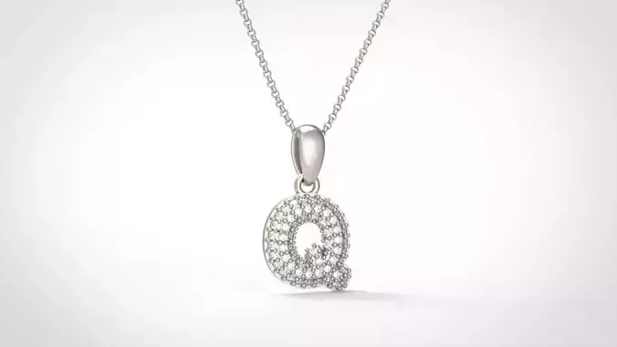 Model 534 Camber Initial Q Letter Diamond Pendant 3D print model