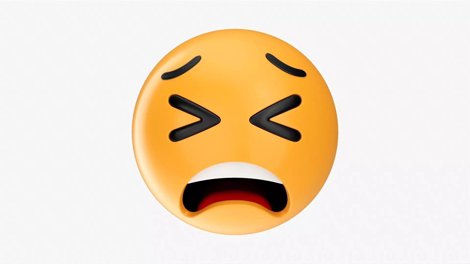 Emoji 020 Weary with tightly closed eyes 3D model_0