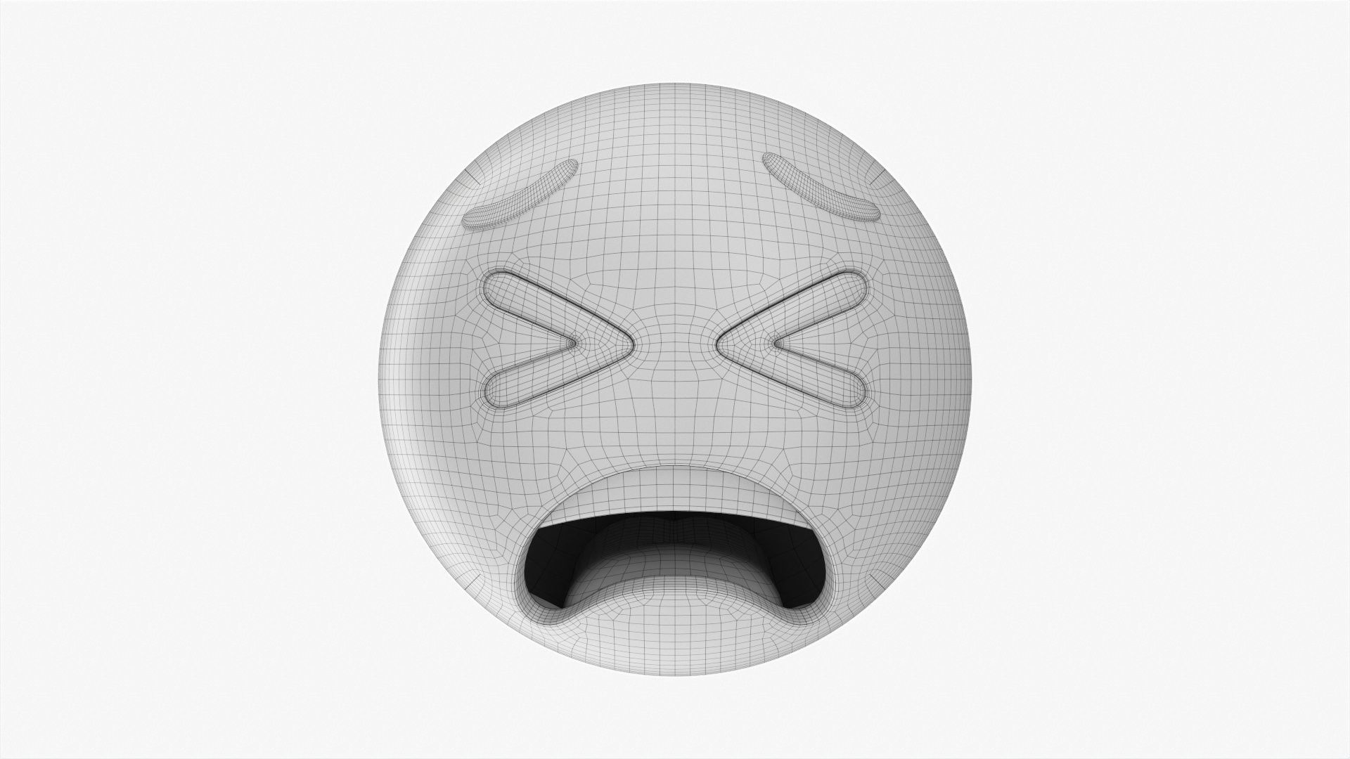 Emoji 020 Weary with tightly closed eyes 3D model_5