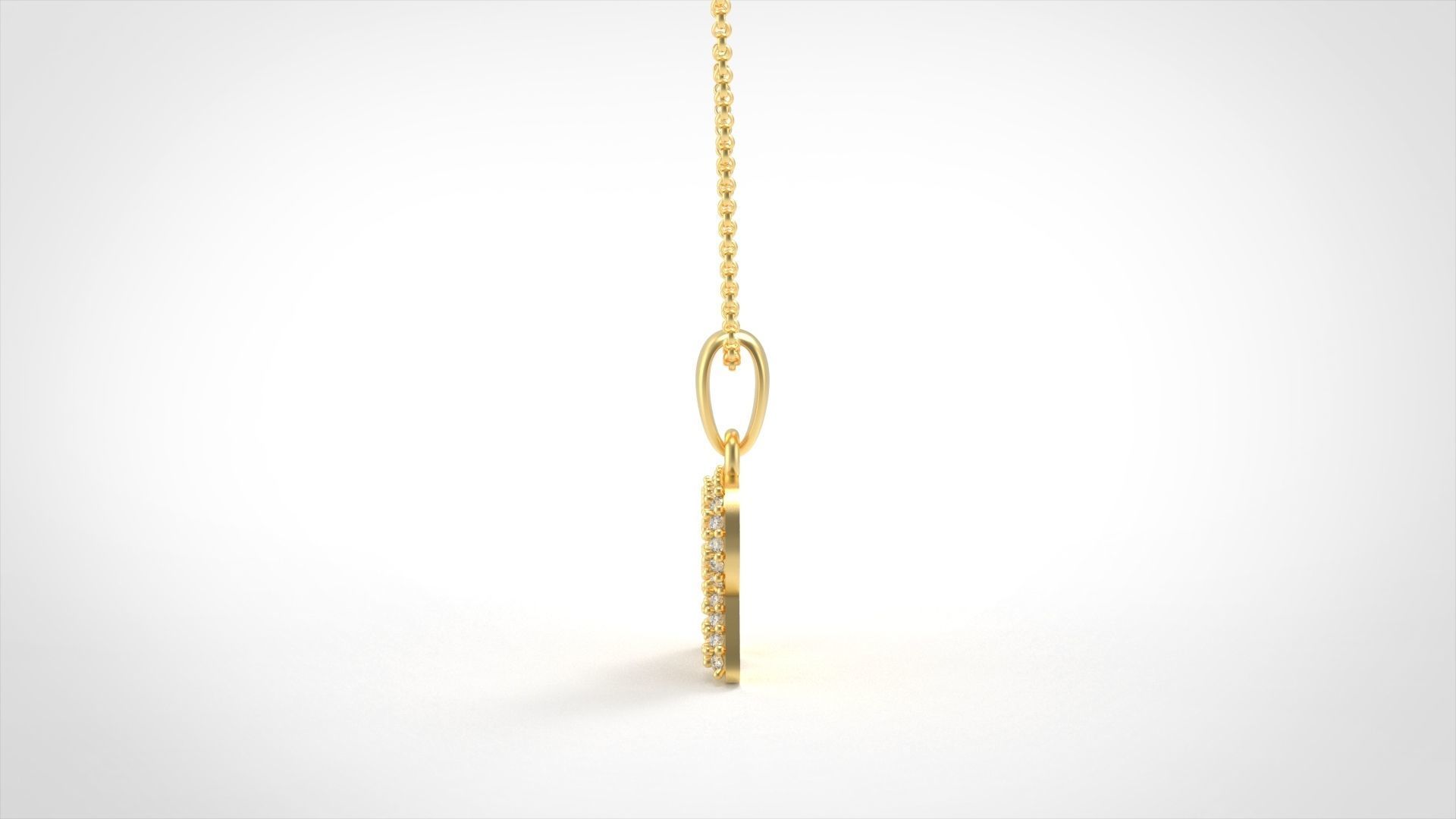 Model 535 Camber Initial R Letter Diamond Pendant 3D print model_3