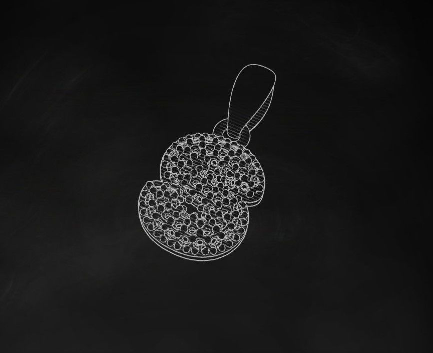 Model 536 Camber Initial S Letter Diamond Pendant 3D print model_11