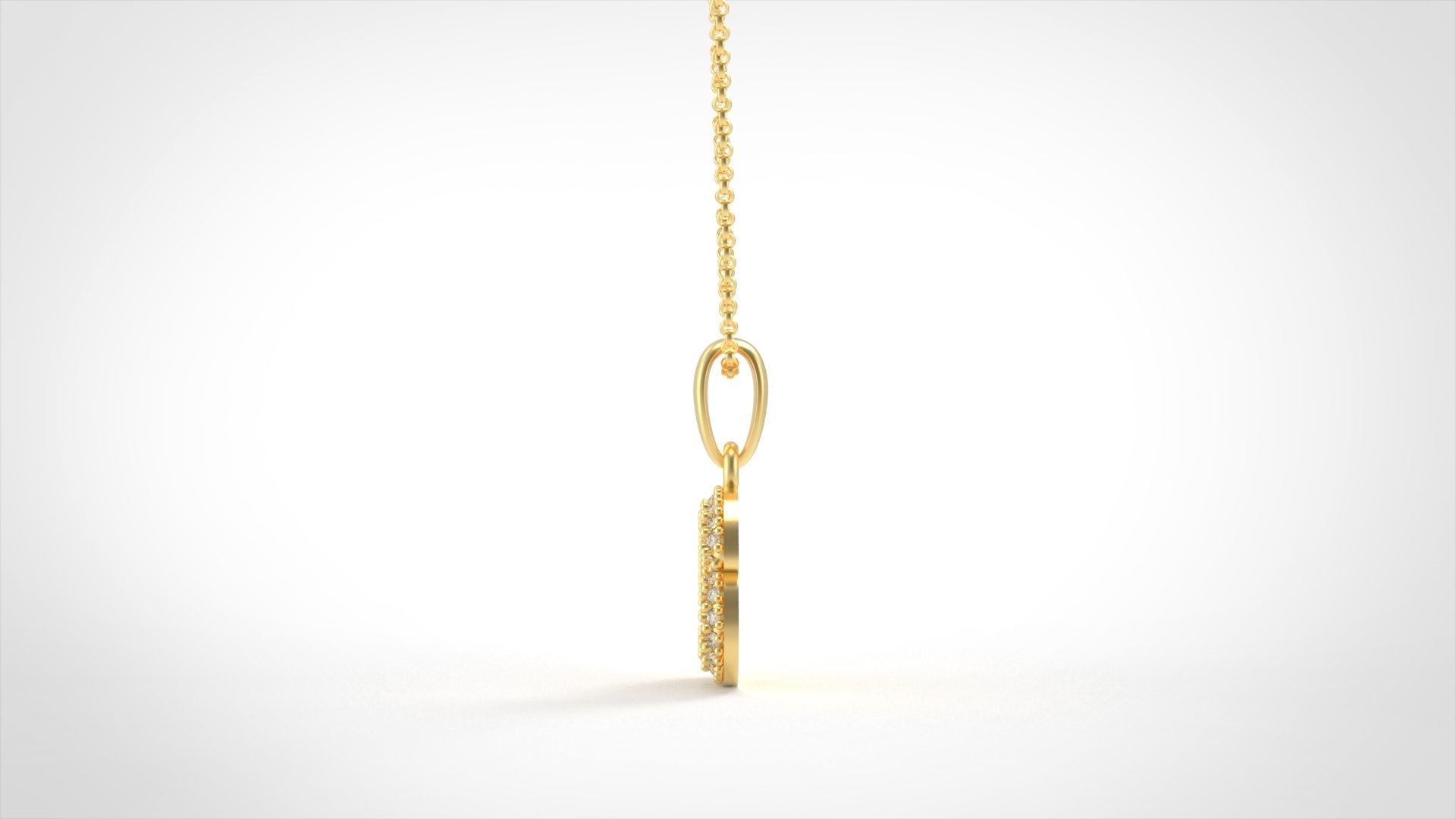 Model 536 Camber Initial S Letter Diamond Pendant 3D print model_2