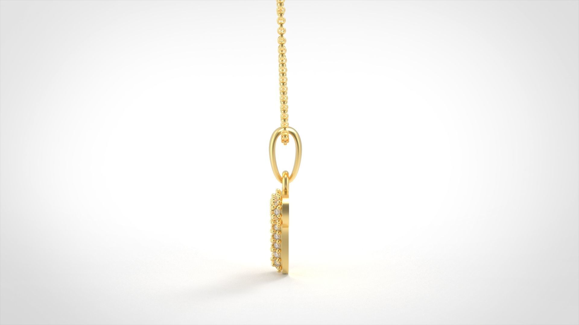 Model 537 Camber Initial T Letter Diamond Pendant 3D print model_3