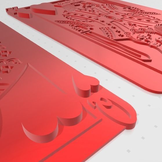 King and Queen of Hearts Wall Art 3D print model_3