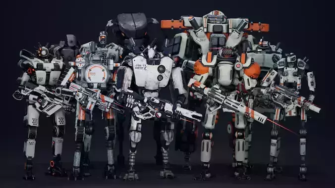 Super Bot pack Vol1 3D Model Collection
