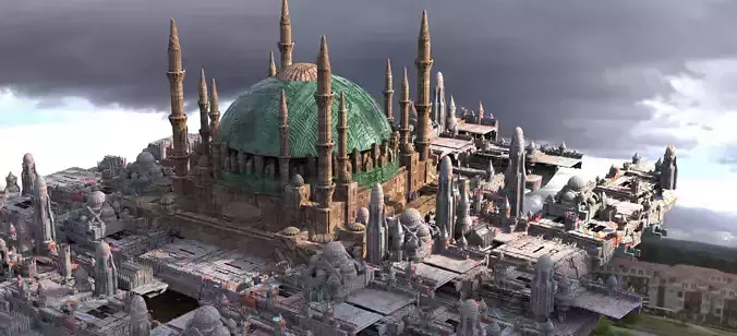 Naboo Inspired Dome 7  with city