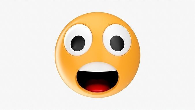 Emoji 026 Astonished with big eyes 3D model