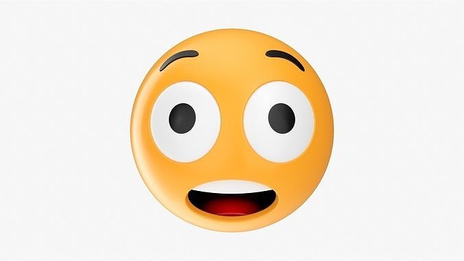 Emoji 029 Fearful with big eyes 3D model