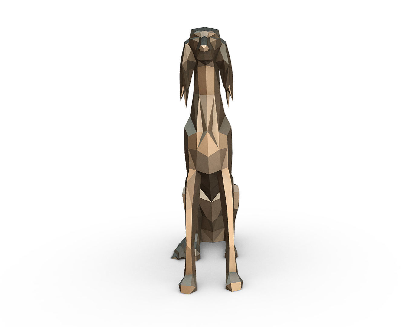 saluki dog low poly 3D print model_1