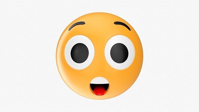 Emoji 030 Speechless with big eyes and tongue 3D model