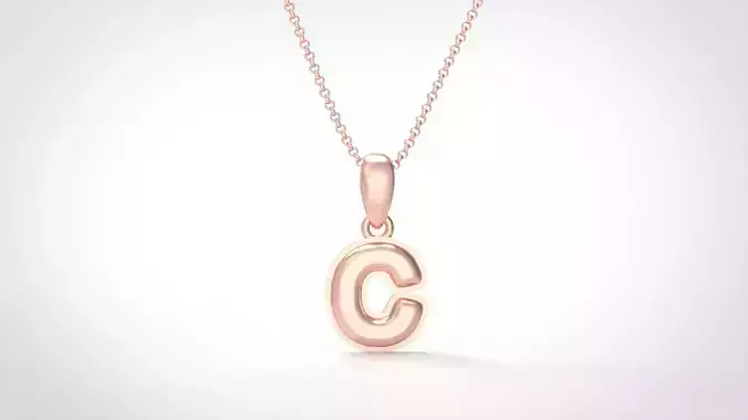 Model 547 Camber Initial C Letter Pendant 3D print model