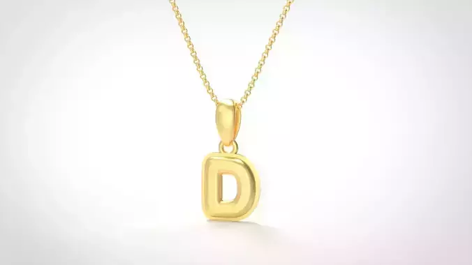 Model 548 Camber Initial D Letter Pendant 3D print model