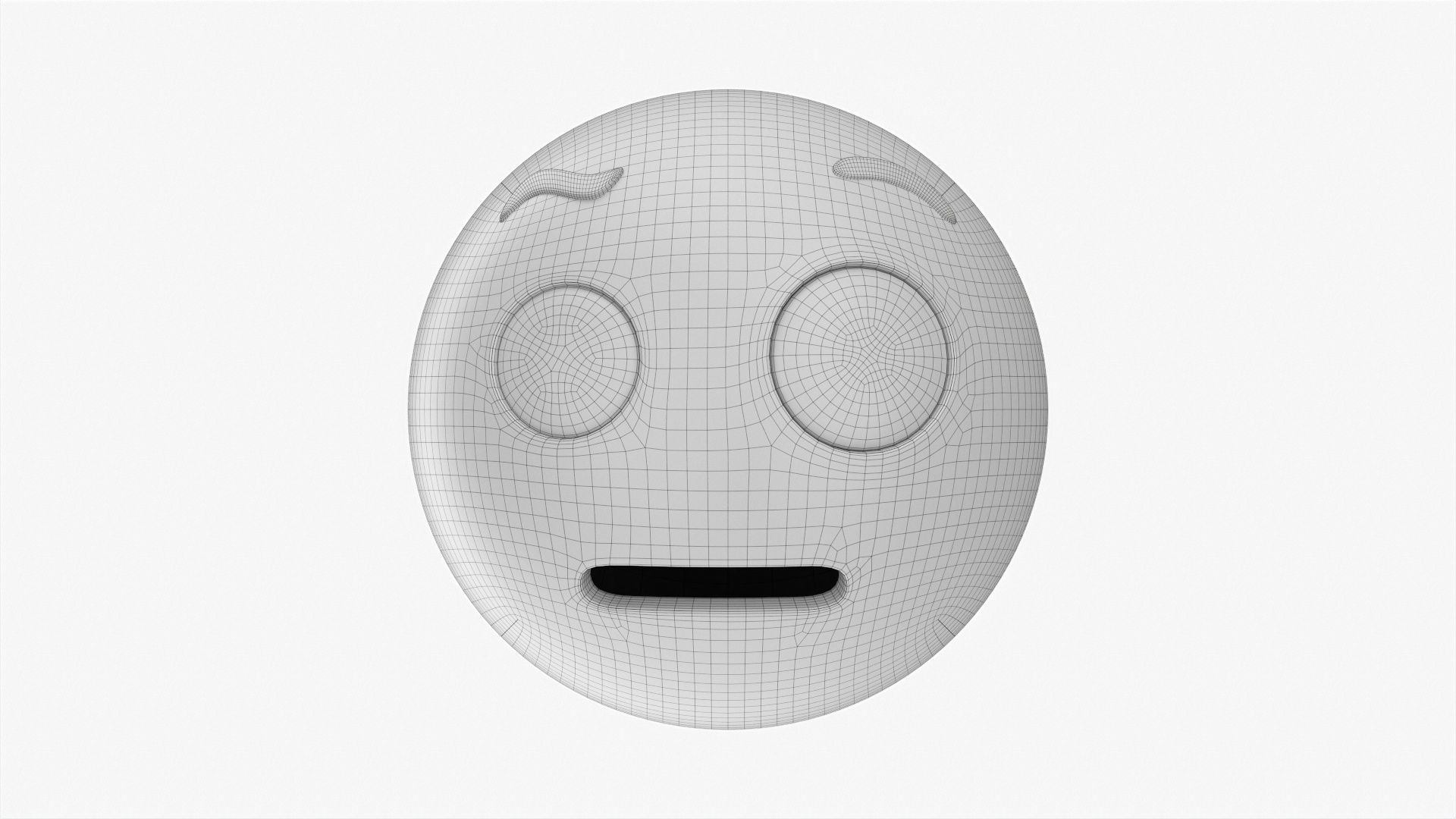 Emoji 032 With raised eyebrow 3D model_5