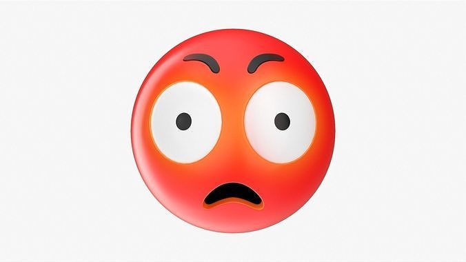 Emoji 033 Angry with big eyes 3D model