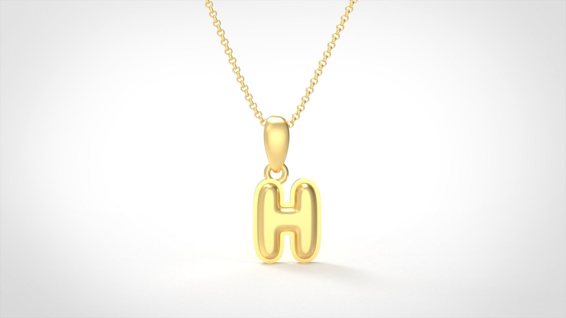 Model 552 Camber Initial H Letter Pendant 3D print model_1