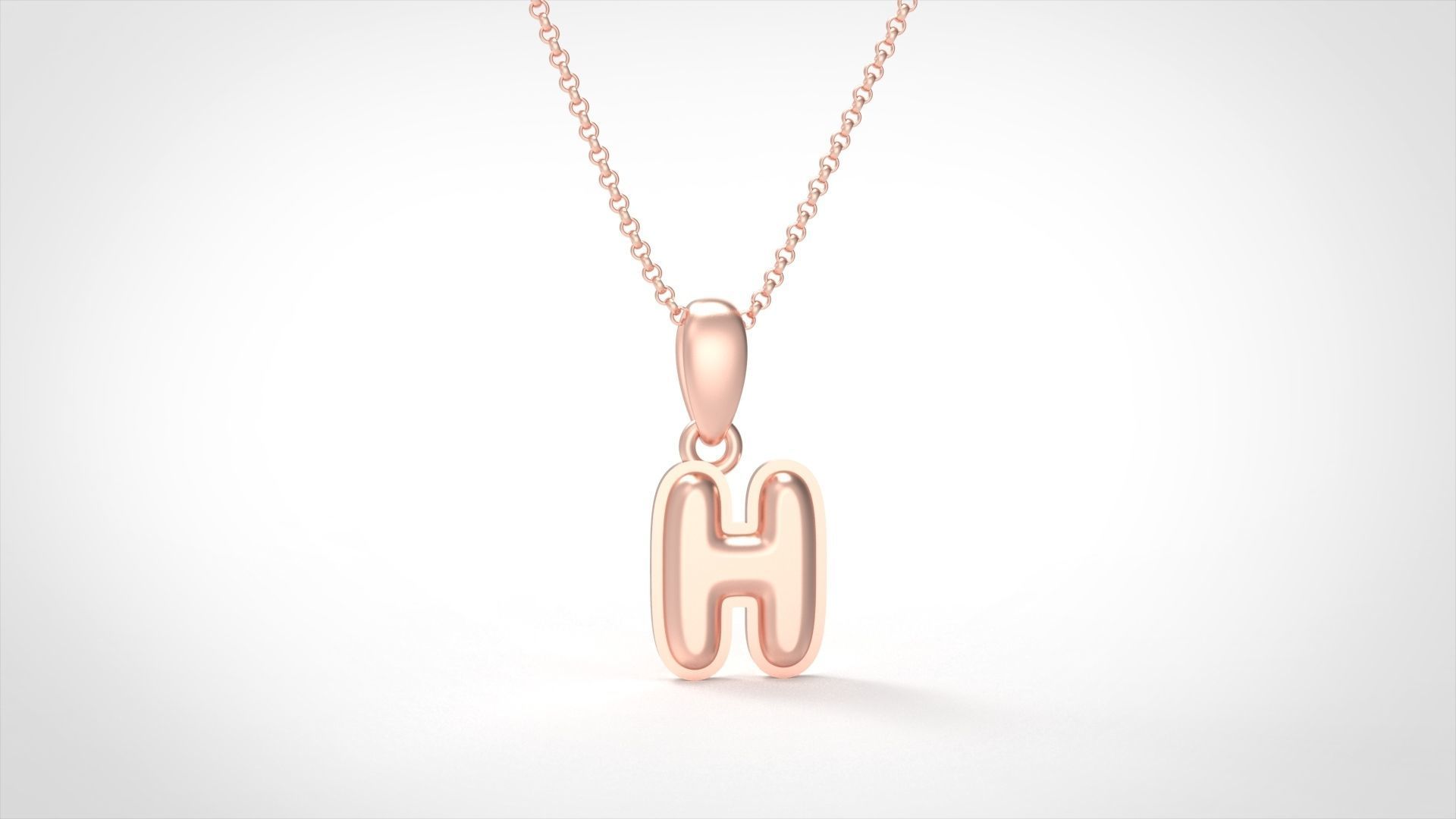 Model 552 Camber Initial H Letter Pendant 3D print model_6